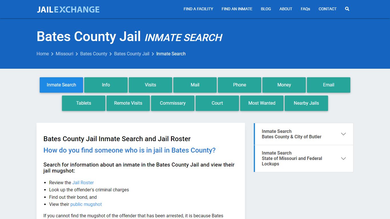 Inmate Search: Roster & Mugshots - Bates County Jail, MO