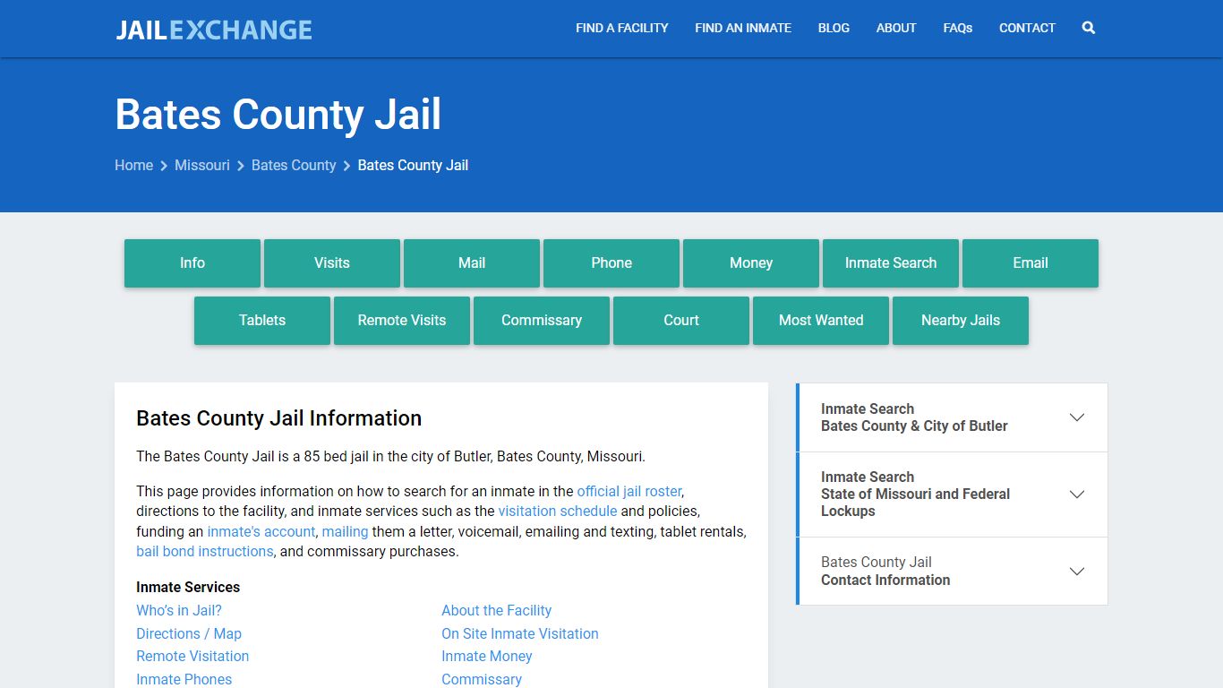 Bates County Jail, MO Inmate Search, Information